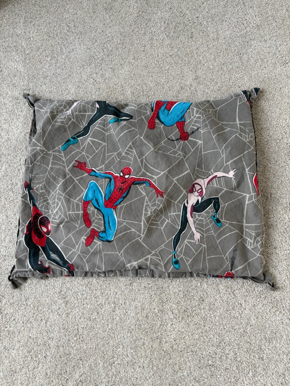 Pottery Barn Kids Marvel Spider-Man Gray Twin Duvet Cover and Pillow Sham - Picture 5 of 6